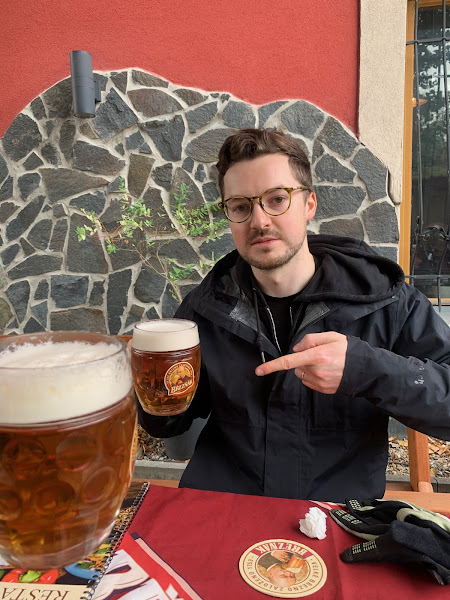 Man drinking beer
